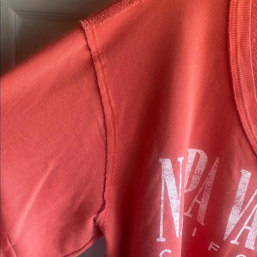 Free People NWT -WTF Venice Oversized NAPA Cotton Blend Vneck Graphic Sweatshirt - Picture 9 of 15